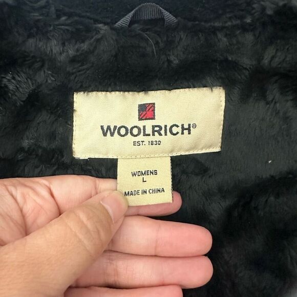 Woolrich Vintage Moccasin Plaid Wool Vest Faux Fur Lining‎ Black & White Large - Picture 6 of 10